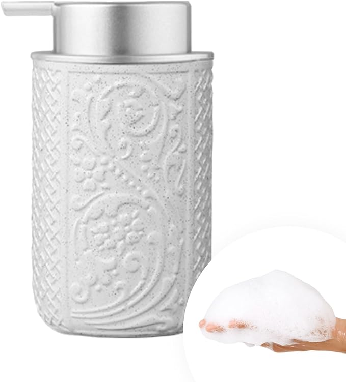 12OZ/350ML Ceramic Foaming Soap Dispenser Empty Hand Soap Dispenser Refillable Lotion Containers with Pump