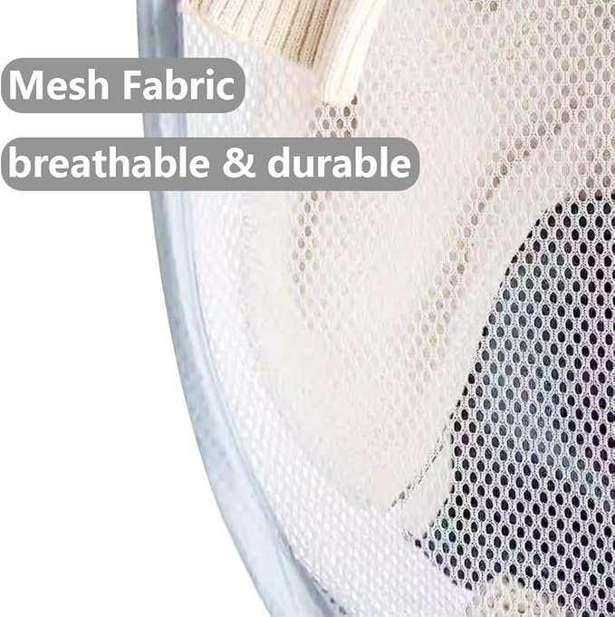 Pop Up Laundry Hamper, Collapsible Mesh Laundry Basket Clothes Hamper for Home Room, Dorm Room, Cruise, White