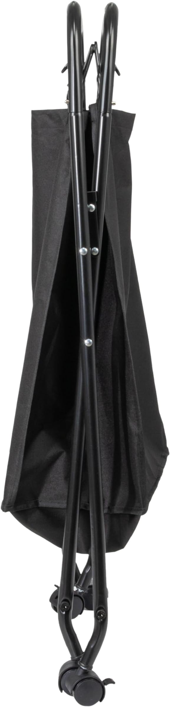Household Essentials Rolling Laundry Hamper, Heavy Duty Canvas Bag, 2 Load Capacity, Foldable Frame, Black Bag with Velcro Fasteners, Black
