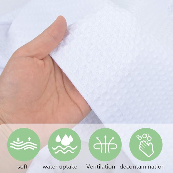 SINLAND Microfiber Dish Towel Kitchen Sublimation Towel Dishes Drying Towels and Kitchen Cleaning Cloth Waffle Towels 16inch X 24inch(3 Pack White)