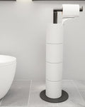 Black Toilet Paper Holder Stand Free Standing，Holds 5 Rolls, Slim Toilet Paper Holder Modern Floor Tissuse Holder for Bathroom, RV,Kitchen, Floor TP Holder Stand