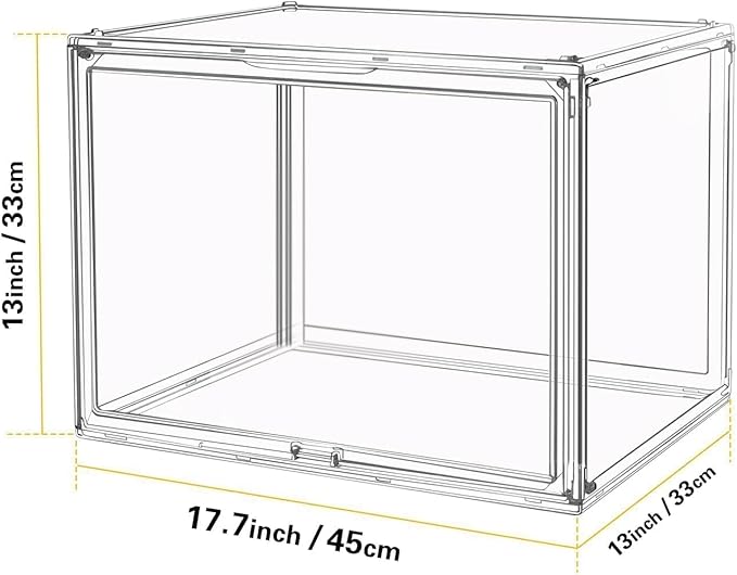 Large Clear Stackable Plastic Storage Bins with Door, Dustproof Figures Collectibles Display Case, Football & Motorcycle Helmet Showcase, Basketball, Memorabilia Organizer Box (XL, Count, 1)