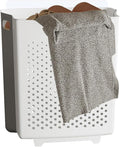 Collapsible Laundry Basket, Wall Mounted Hamper with Handle, Space-Saving Foldable Storage Dirty Washer Organizer, Hanging Multi-function Container for Home, Dorms, RVs, 11 x 6.3 x 11.4 Inch