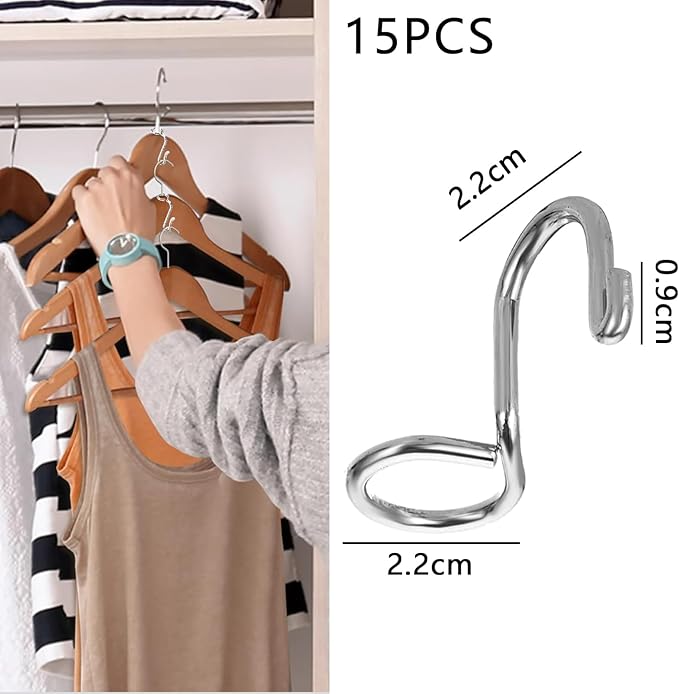 15 Pcs Hanger Hooks Extender Clothes Connector Space Saving Triangles for Hangers Connectors Extenders Closet Organizer Hooks Fits All Standard Hangers Maximize Wardrobe Space