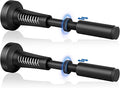 2pcs Adjustable Spring Door Stops, 4.17-5.35in Aluminum Long Door Stoppers with Silicone Tip, Matte Black Door Stop for Bottom of Door, Screw & Adhesive Installation, Black