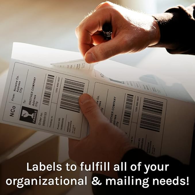 Premium Label Supply White Sticker Address Labels – 2" x 4" – Laser/Inkjet Compatible – (10 per Sheet), 500 Sheets – 5,000 Total Adhesive Labels