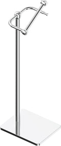 RUACQ Toilet Paper Holder Stand, Bathroom Toilet Paper Roll Holder Free Standing, Toilet Tissue Holder Stand with Post Pivoting Design, Stable Weighted Base, SUS304 Stainless Steel (Chrome)