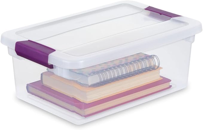 Sterilite 12-Pack 15 Quart ClearView Latch Box, Stackable Organizer Bins with Latching Lids - Clear Plastic Organization Containers for Closet, Bedroom, Shelving Units and Everyday Home Storage