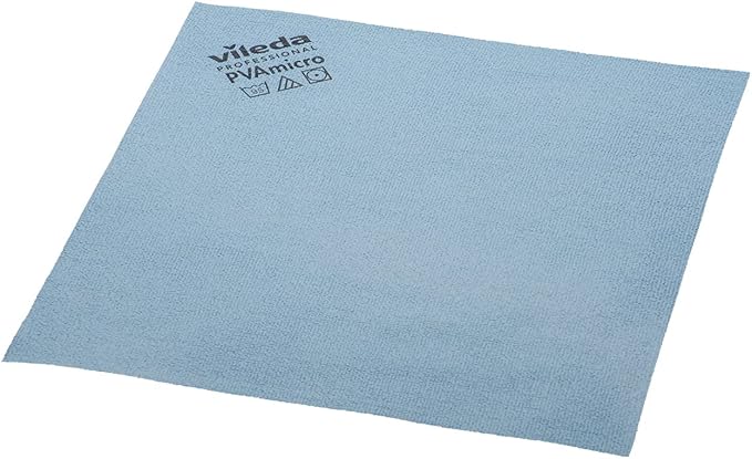 Vileda Professional | PVA Microfiber Cloth | All Purpose Cleaning Shammy | Synthetic Chamois Towel | Smooth & Absorbent Materials | 5 Pack Blue