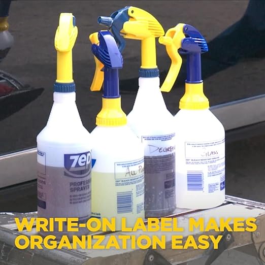 Zep E-Z Fill Professional Sprayer - 32 Ounce - U43008 - Wide Mouth Spray Bottle for Easy Pouring, High Output, Great for Cleaners, Degreasers and More!