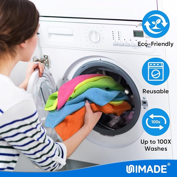 Microfiber Cleaning Cloth, 20 Pack Reusable Microfiber Towels for Cars Lint Free Cleaning Shop Towel Rags for Home Kitchen Automotive Bar Mechanic Restaurant Garage, 11.5"x 11.5", Multicolor