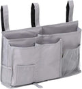 Bunk Bed Organizer - Bedside Storage Caddy with Pocket, Hanging Organizer for Camp, Dorm, Room, Hospital Bed Rail and More (Grey)