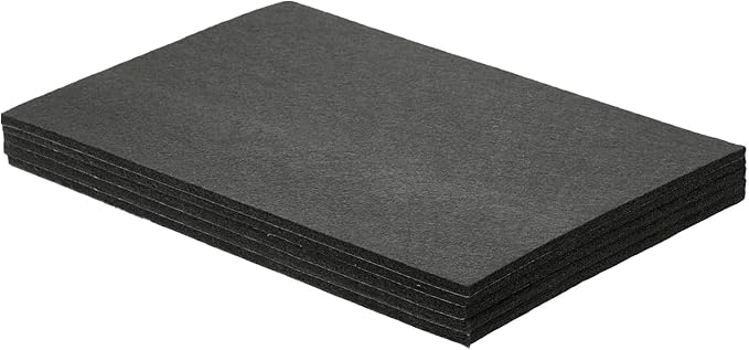 uxcell Felt Furniture Pads, 5Pcs 11.81" x 7.87" Adhesive Backed Felt Non-Slip Anti-Scratch Chair Leg Protectors for Protecting Hardwood Floor, Black