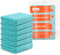 SPTA Microfiber Drying Towel Car Wash Drying Towel, 6 Pack Super Plush Edgeless Car Wash Towels for Auto Detailing, 16.1x17.7 in, 420GSM, Teal Blue-MT039