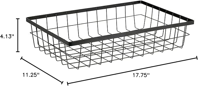 G.E.T. WB-1814-MG Urban Renewal 17.75" x 11.25" Wire Basket, 4" Tall, Metal