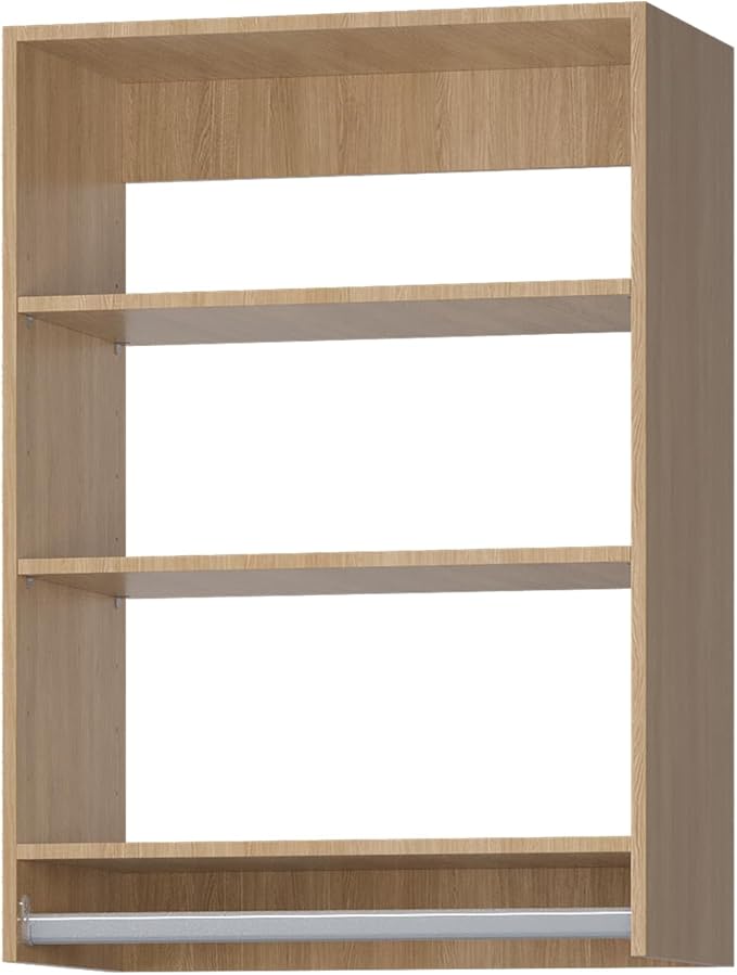 Medium Double Hanging Closet Unit, Modular Closet System, Wood Closet System Organizer with Storage for Walk In Closets, Clothing Rack Closet for Hanging Clothes, Bedroom, 28.5"W