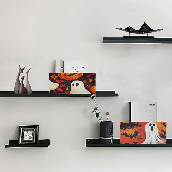 Halloween Ghost Pumpkin and Poppy Closet Storage Bins 2 Pcs Felt Open Home Storage Containers Organizer with Handles Collapsible Shelf Basket for Home Office Craft Room Classroom Fabric