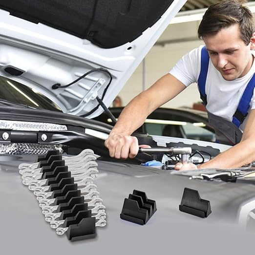 48 pcs Magnetic Modular Wrench Organizers for Tool Drawers, Tool Storage Holder Wrench Rack with Metric & SAE Labels (Color:Black)