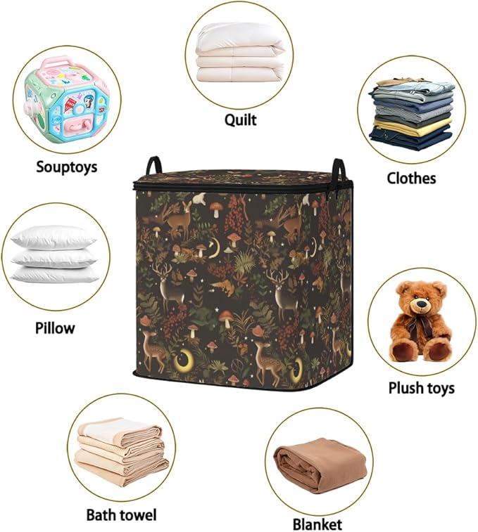 2pcs closet organizers and storage under bed,clothing blanket sweater sheet bedding comforter duvet quilt pillow toy storage bags with lids,dorm room essentials for containers 95L