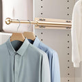 2 PACK Valet Rod for Closet Pull Out, Retractable Slide Out Valet Rod Closet Organization, 12" Aluminum Valet Clothing Hanger Rods Perfect for Suits, Freshly Pressed Clothes, Gold