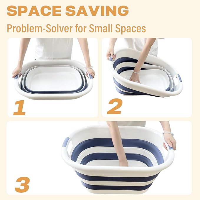 43L Collapsible Laundry Baskets plastic, Pop Up Laundry hamper/Storage Container, Foldable Laundry Basket with Large Capacity,Space Saver (1 Pack)