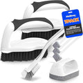 Holikme Deep Cleaning Brush Set, Scrub Pads with Scraper Tip for Pool Walls, Bathroom, Grout, Floor, Tub, Shower and Kitchen Surface, Abrasive Wheel Brushes (Black)