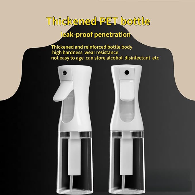 2 Pack Continuous Spray Bottles - Ultra Fine Mist Sprayer | 6.8 OZ Water Spray Bottle for Hair, Cleaning, Plants, Pets, Salons