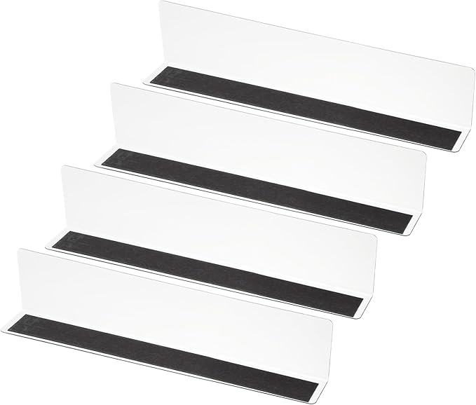 PATIKIL 4 Pack Shelf Dividers for Closet Organization, 11.1x1.2x2.4 Acrylic Magnetic Closets Separator Kitchen Cabinet Shelves Under Bed Blocker for Bedroom Kitchen Office, Clear