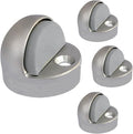 QCAA High Dome Floor Door Stop, 1-11/16" x 1-3/16", Zinc Die Cast, Satin Nickel, 4 Pack, Made in Taiwan