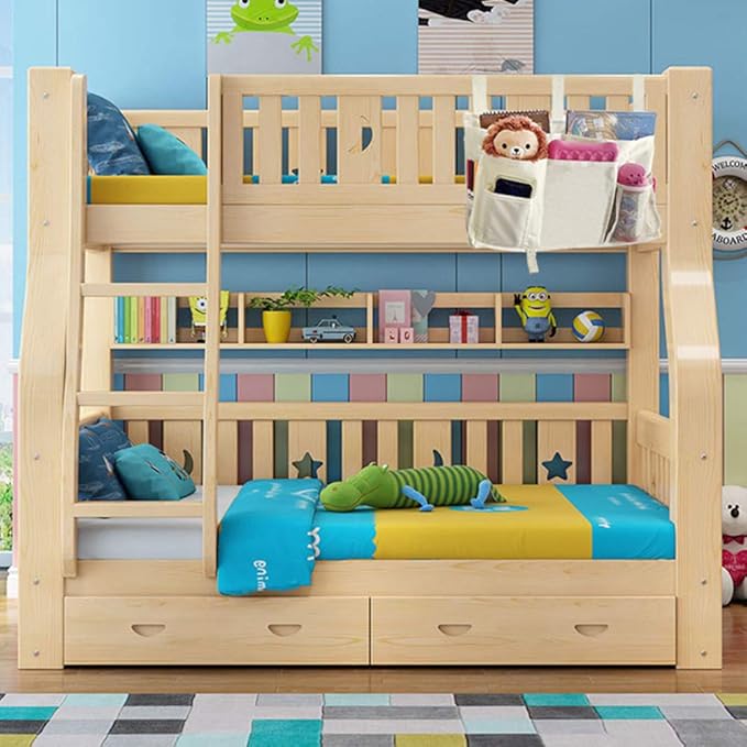 Bunk Bed Organizer - Bedside Storage Caddy with Pocket, Hanging Organizer for Dorm Room, Hospital Bed Rail and More (Cream)