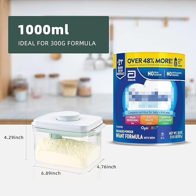 Baby Formula Container - 1000ml Formula Travel Container Airtight Formula Dispenser On The Go, 11OZ, 0.66LB, 300g, Clear