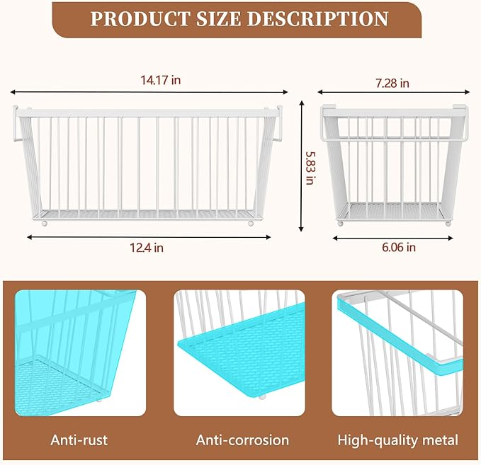 Enhanced Leak-Proof Bottom - Freezer Organizer Bins ，6 Pack Stackable Deep Freezer Organizer Bins for 7 Cu.FT Small Chest Freezer，organization and storage，pantry organizers（white）