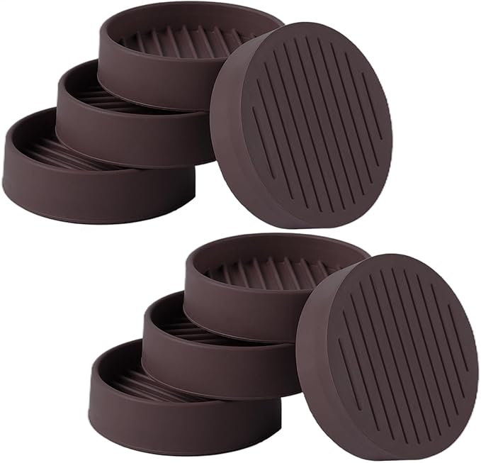 2x2 Round Rubber Furniture Caster Cups, Anti-Sliding Furniture Pads Bed Stopper Floor Protectors with Grip - Protect Any Flooring