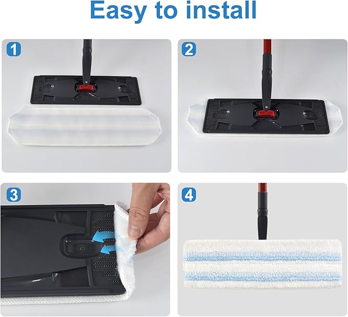 8 Pack Mop Pads Replacements Compatible with O Cedar H2prO Flat Mop System Microfiber Mop Refills for O Cedar H2pro Flat Mop,Washable & Reusable Mop Heads Replacement for Ocedar H2Pro Mop Floor Clean