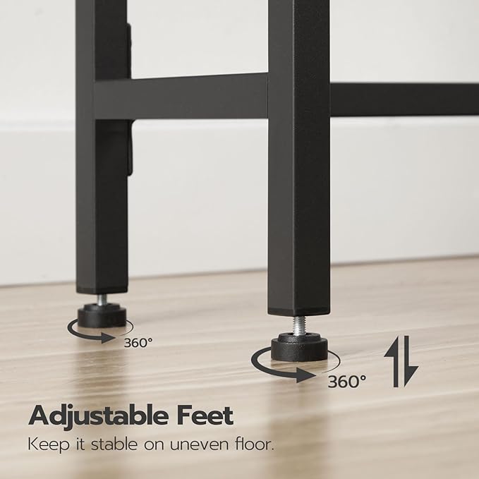HOOBRO Over-The-Toilet Storage, 2-Tier Bathroom Organizer Over Toilet, Bathroom Shelves with Toilet Paper Holder and Hooks, Freestanding Storage Shelf, Space Saver, Greige and Black BG49TS01
