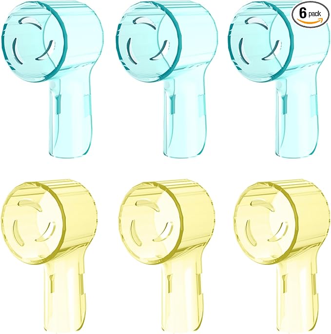 Toothbrush Covers Caps Compatible with Oral B Replacement Heads,Fits for iO Series Ultimate White,Ultimate Clean and Gentle Care Toothbrush Heads Protector,Travel Must Haves(6pcs)