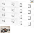 CIATBYYJ 8Pcs Shower Caddy Adhesive Hooks, Clear Strong Shower Adhesive Strips, No Drilling Waterproof Wall Hooks for Corner Showers Caddy, Bathroom Storage Shelves and Kitchen Racks 6×14 CM