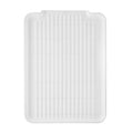 Oggi Dish Drain Board and Drying Rack Tray for Kitchen Counter, Plastic Drainboard with Raised Ridges, 12.75 x 17.25 inches - White
