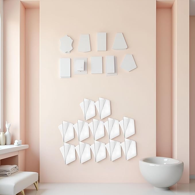 10Pcs Transparent Wall Mounted Replacement Sticky Pads for Kitchen Bathroom Shower Caddy Organizer Rack Holder Nail Free Adhesive Hooks Bathroom Accessories (Double-Sided Sticker)