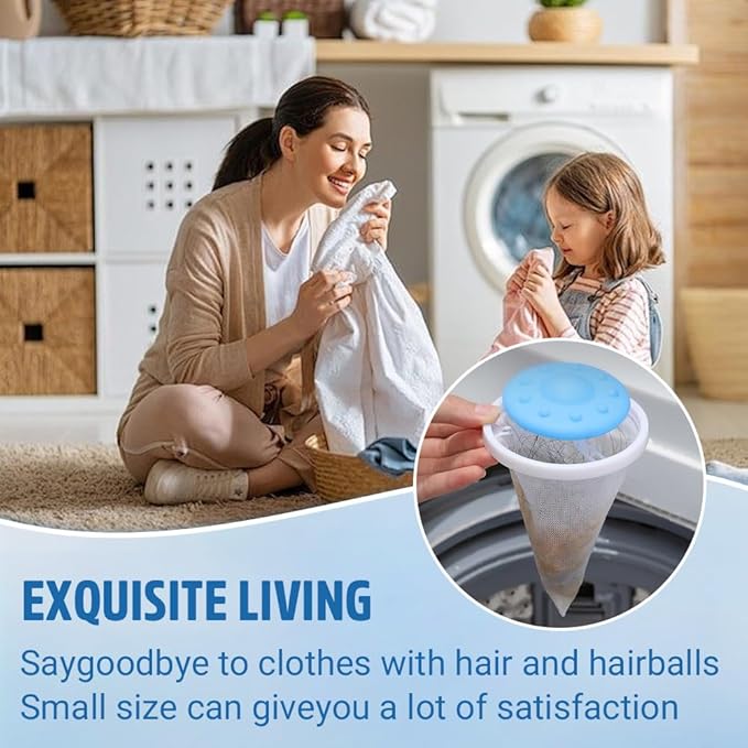 3Pcs Floating Hair Filtering Mesh Removal, 2026 New Floating Hair Catcher, Upgraded Washing Machine Lint Filter for Laundry, Reusable Pet Hair Remover for Home Use (6)