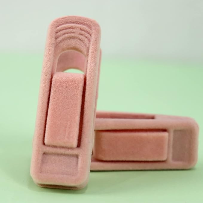 Trgowaul Light Pink Velvet Hangers - Strong Finger Clips for Thin Hangers, Perfect for Suits, Skirts, Pants & Baby Clothes