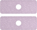 Kitchen Sink Splash Guard 2 PCS 14.7 Inch Sink Faucet Mat Splash Guard for Bathroom Countertop Water Absorbent Foldable Cuttable Soft Washable Floral Vintage Purple
