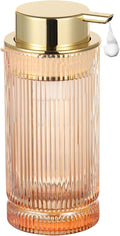 Glass Foam Soap Dispenser, Refillable Faming Dispenser with Gold Pump, Foam Hand Soap Dispenser for Bathroom Kitchen, Modern Home Bathroom Kitchen Decor （Foam Type/Gold）