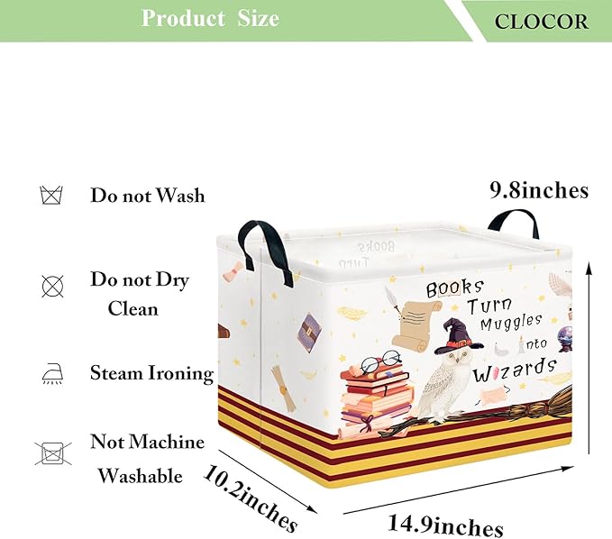 CLOCOR Rectangular Storage Basket Empty,Gift Basket,Waterproof Storage Bin with Handles,Room Decor(Magic)