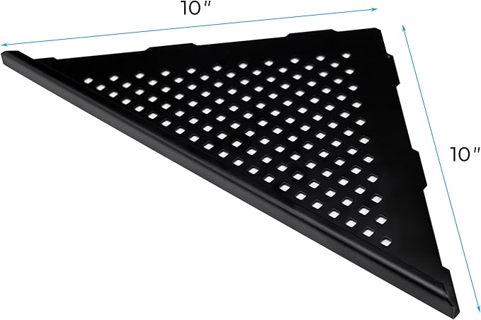 FerdY 2-Pack 10" Matte Black Recessed Corner Shower Shelf, for Tiled Bathroom Walls, 304 Stainless Steel Floating Shelf, Shower Caddy Storage Shelves, No Drilling Required, Point Triangle