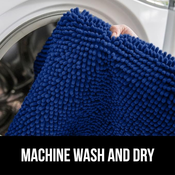 GORILLA GRIP Bath Rug Mat 36x24, Soft Absorbent Chenille, Quick Dry Microfiber Mats, Rubber Backing Washable Shower Floor Rugs, Bathmat Runner, US Designed Bathroom Home Decor Accessories Royal Blue