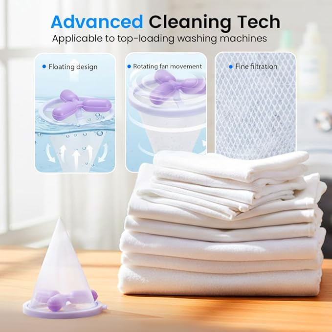 Lint Catcher for Washing Machine, Durable Pet Hair Remover for Laundry, Reusable Floating Hair Filtering Mesh Removal, Dog Hair Catcher for Laundry Washing Machine (6PCS)