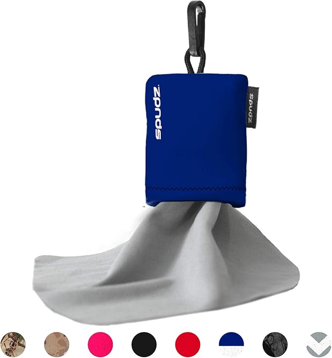 Microfiber Cloth Screen Cleaner Premium Soft - Multi-Purpose 10x10 Navy Blue SPUDZ for Glasses, Camera Lens, Electronics, Phone, TV, Tablet