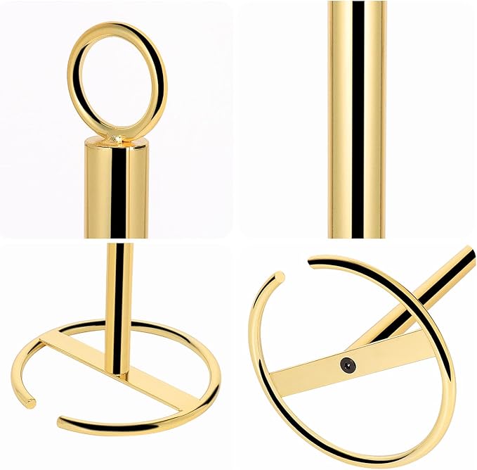 NearMoon Bath Toilet Paper Holder Stand, Freestanding Tissue Paper Storage with Reserve, Space Toilet 4 Rolls Holder for Bathroom/Kitchen Countertop-All Metal (1 Pack, Chrome Gold)