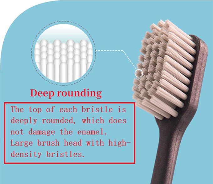 Adult Manual Hard bristled toothbrushes with Cover, Big Head Medium Size,for Cleaning Smoke Stain, Tartar, Coffee Stain, Tea Stain.【Hard Bristle Black toothbrushes,5 Count (Pack of 1)】